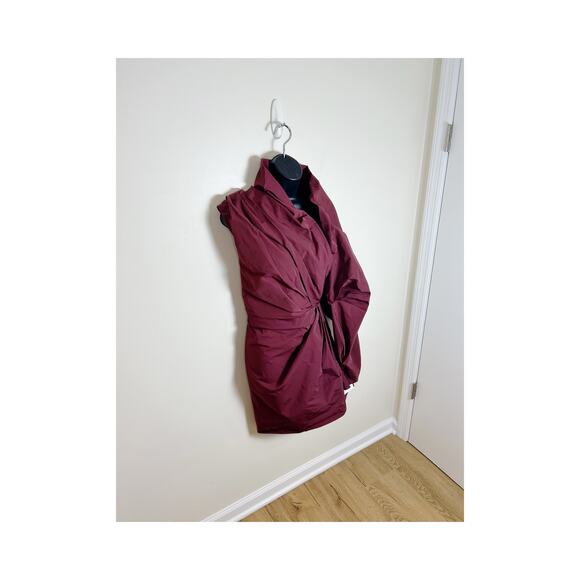 ASOS Edition Burgundy Mini Dress One Sleeve Size 10 New Avant Garde - Picture 5 of 8